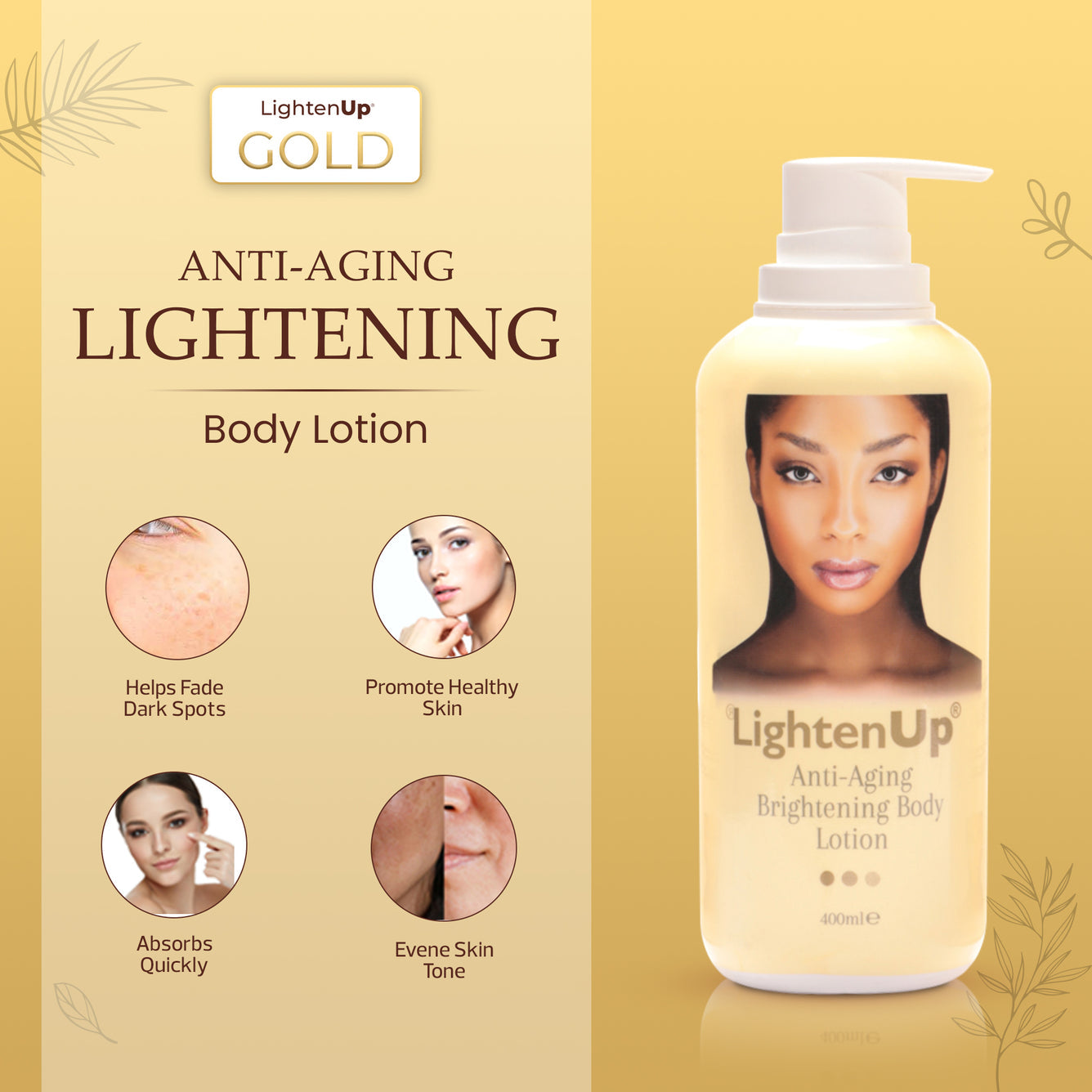 Lighten Up GOLD Anti-Aging Lightening Body Lotion 400 ml