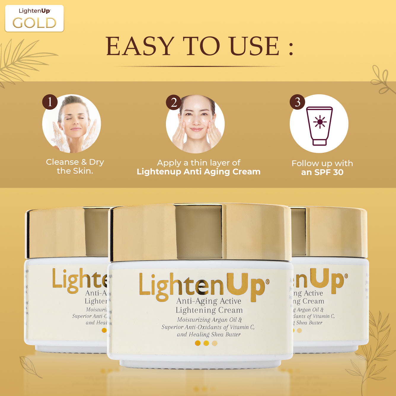 Lighten Up GOLD Anti-Aging Lihtening Cream Jar 100ml