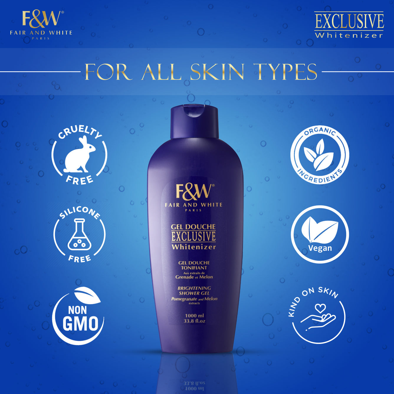 F&W Exclusive Shower Gel  Pomegranate and Melon extracts 1000 ml