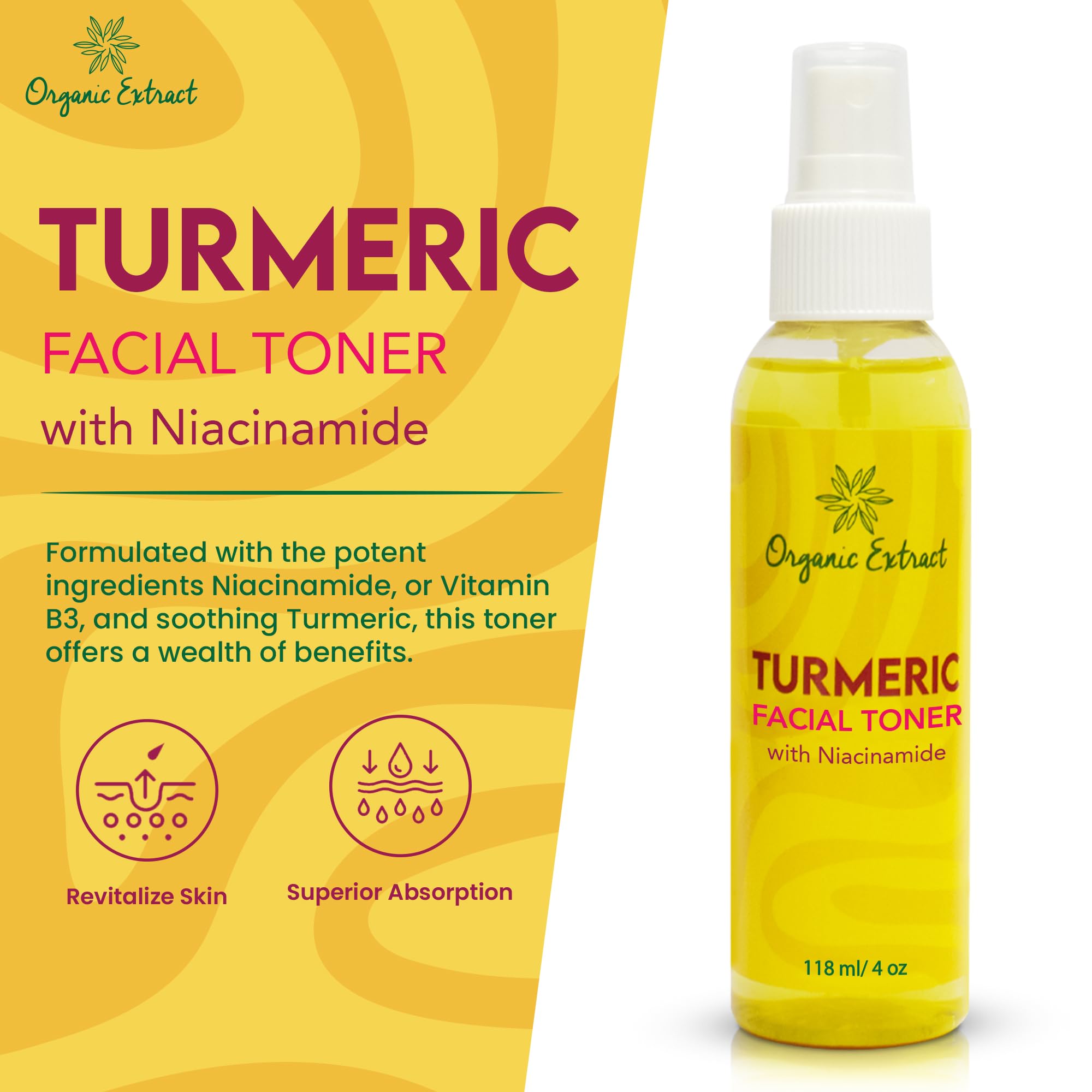 Organic Extract Turmeric Toner 4oz