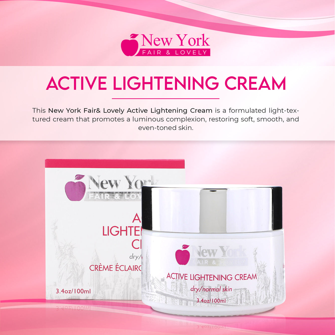 New York Fair & Lovely Active Lightening Cream Jar 100 ML