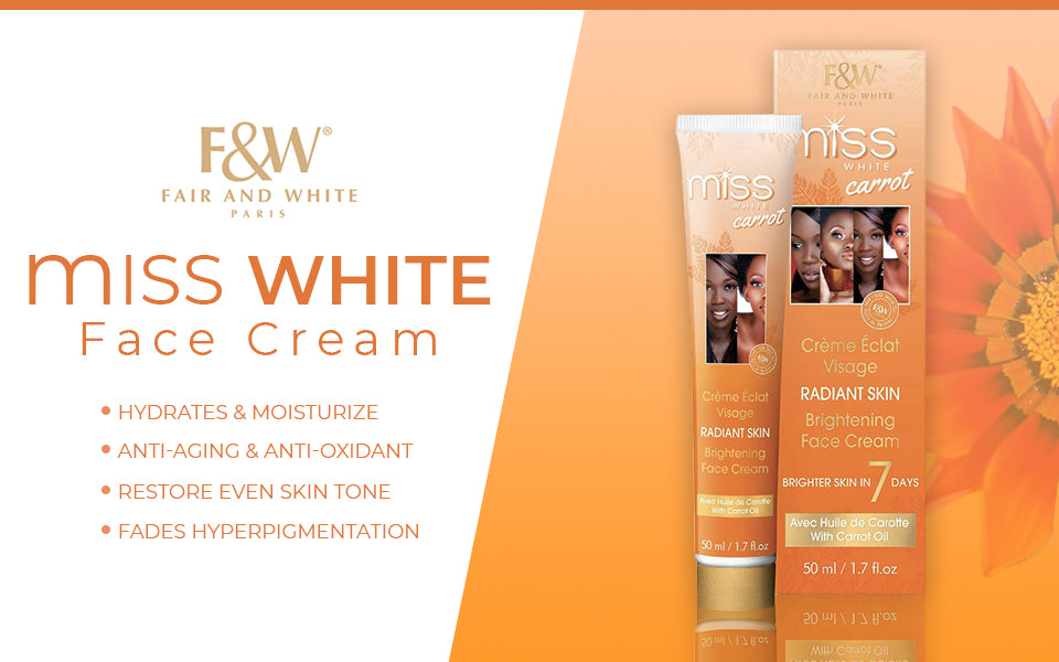 Fair and White Miss White Carrot Brightening Face Cream - 1.7 Fl oz / 50 ml, whit Carrot Oil