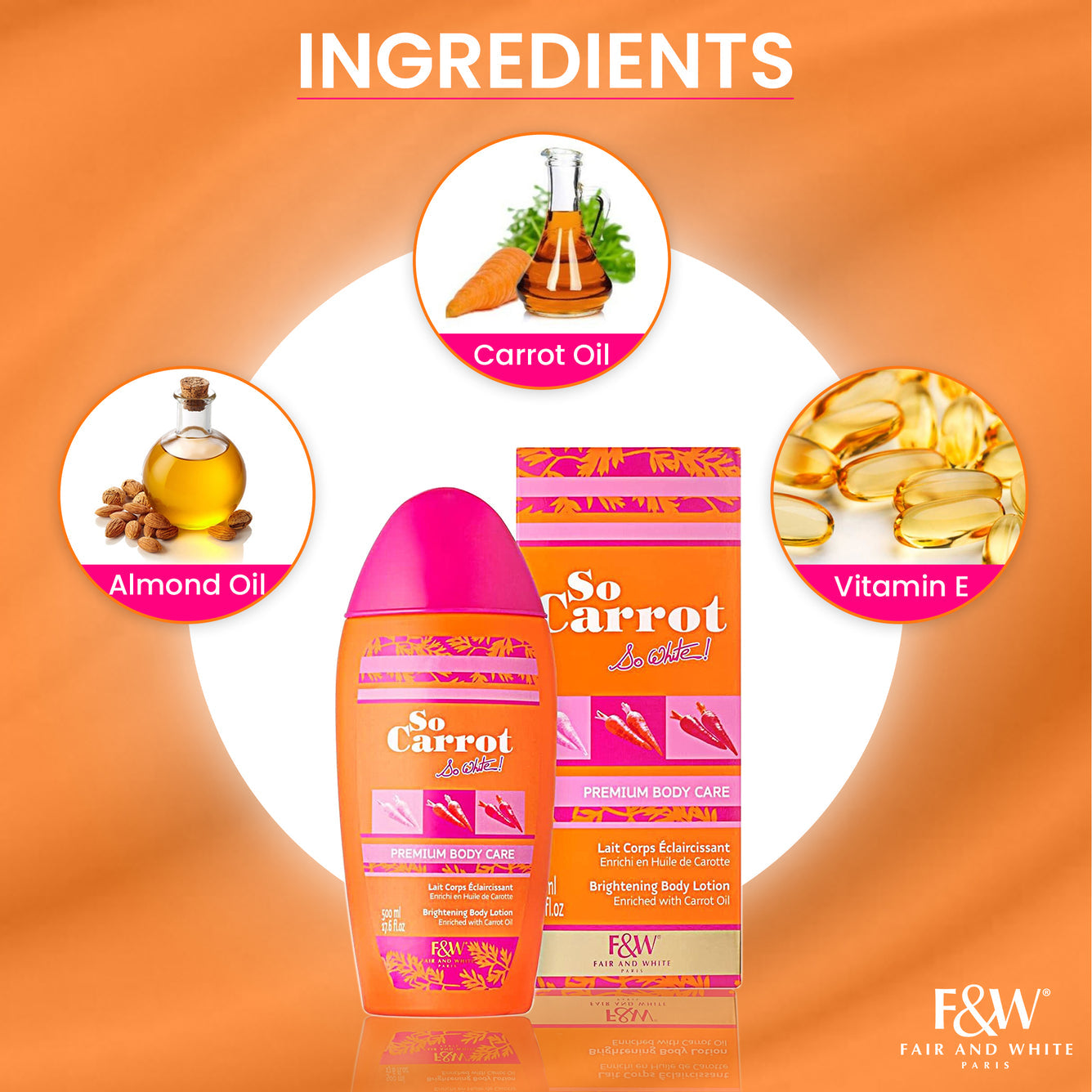 F&W So Carrot Brightening Lotion With carrot Oil 500ml