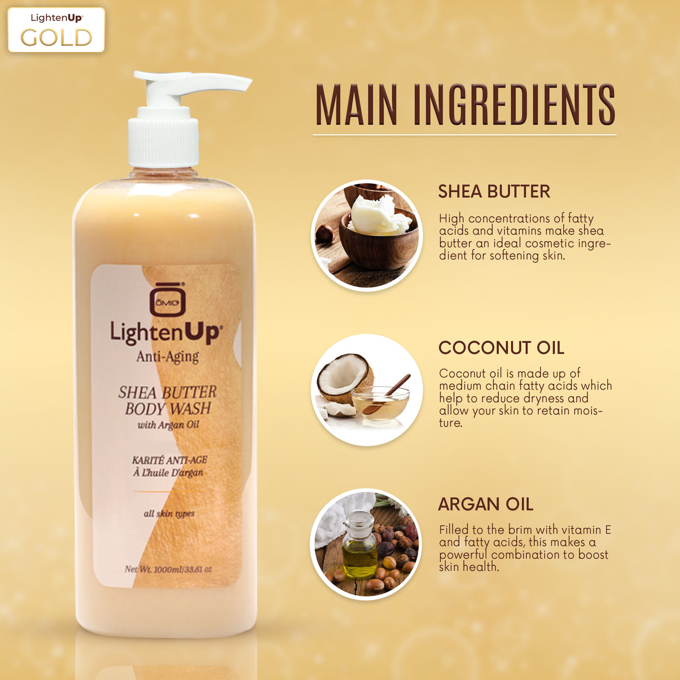 LightenUP GOLD  Anti-Aging shower gel 1000ml