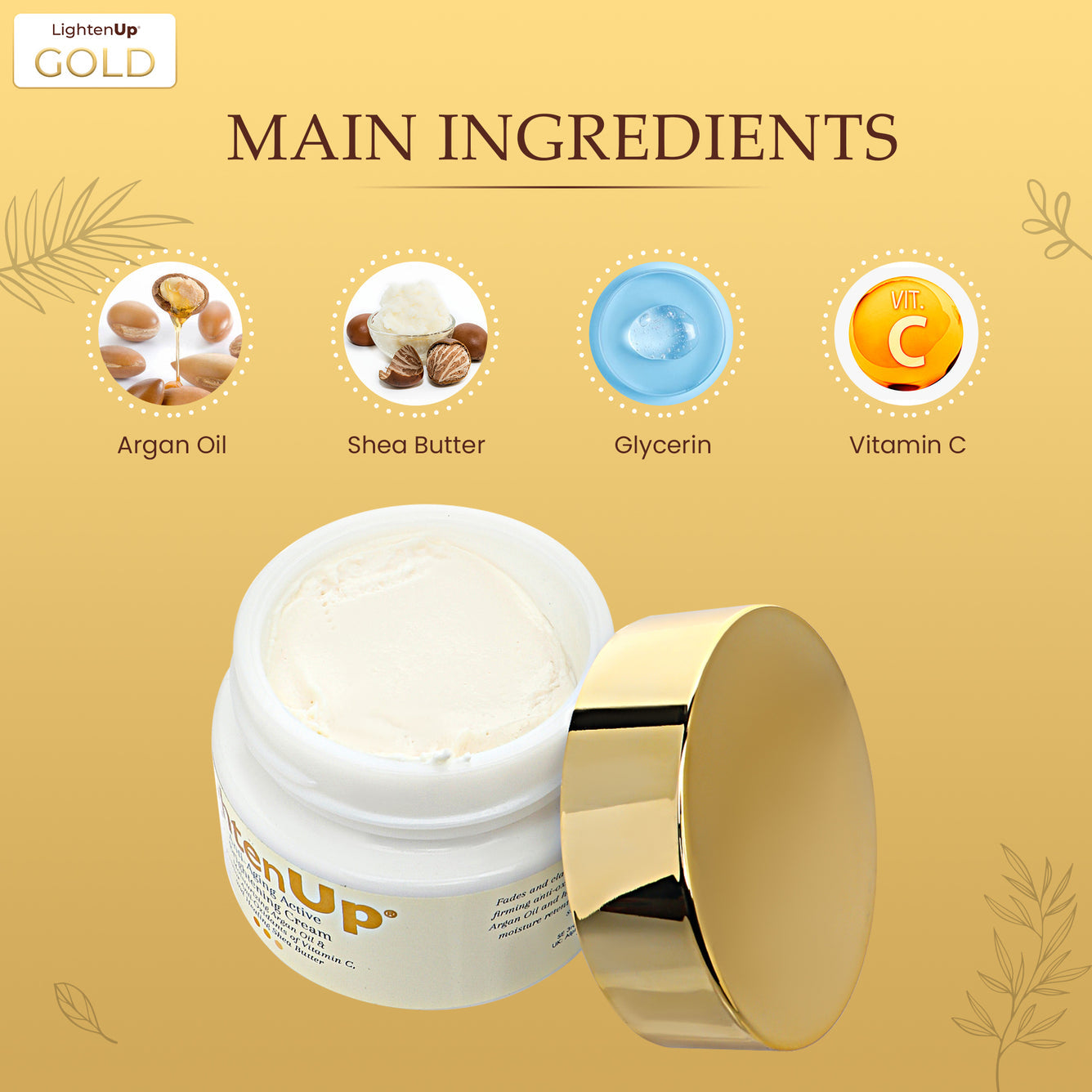Lighten Up GOLD Anti-Aging Lihtening Cream Jar 100ml