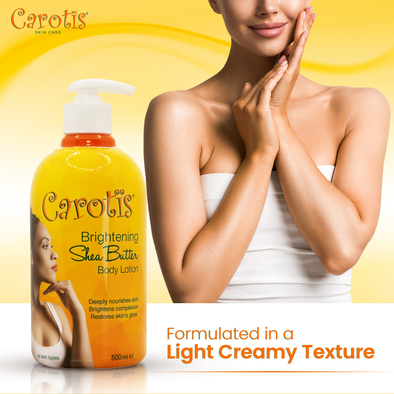 Carotis Brightening Shea Butter Body Lotion (with Pump) 500 ML