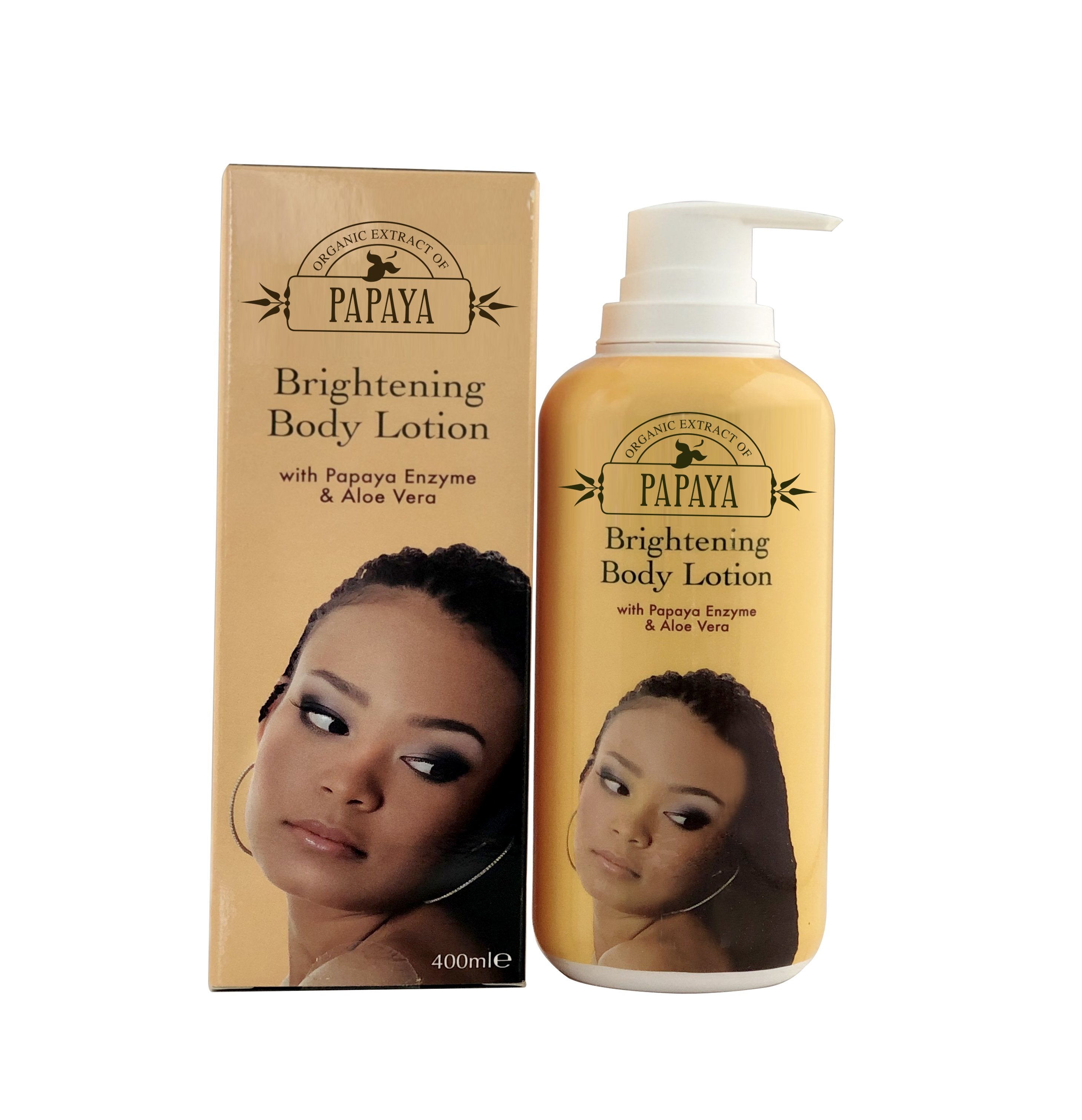 Organic Essence of  Papaya Brightening Body Lotion 400ml (airless pump)